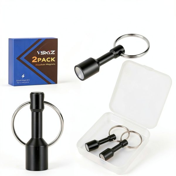 VSKIZ Rare Earth Magnet Keychain Silver Black Jewelry Tester-3