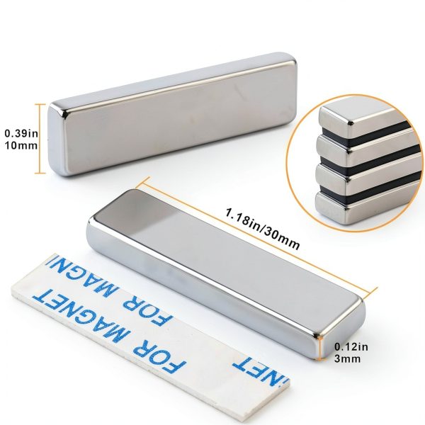 MIKEDE Neodymium Magnets Silver Strong Small Strips-1