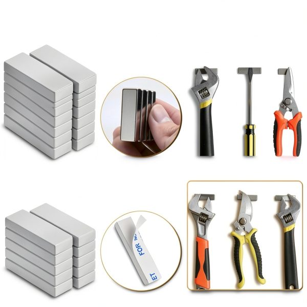 MIKEDE Neodymium Magnets Silver Strong Small Strips-6