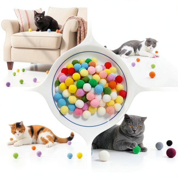 LXUEJIE Cat Plush Balls Soft Interactive Toy for Cats-5
