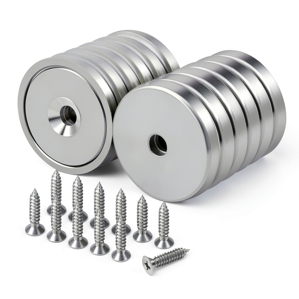 DIYMAG neodymium cup magnet with countersunk hole and screw